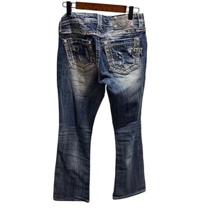 Miss Me Bootcut Jeans Size 28 Rhinestone Embellishments Y2K Vibes Cowgirl Tall